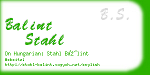 balint stahl business card